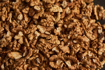 Walnuts on a wooden board