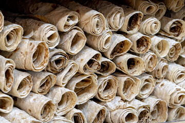 Armenian bread, dry lavash. Armenian lavash, dried for khash.