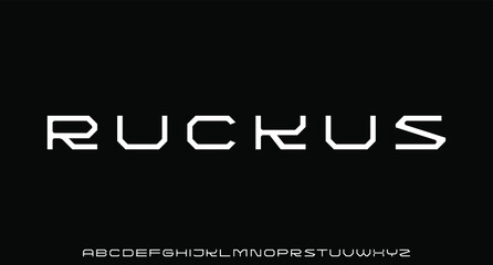  ruckus futuristic modern geometric font	
