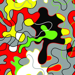 Naklejka premium Abstract unque pattern with wave colorful lines and shapes