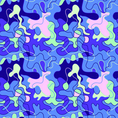 Fototapeta na wymiar Abstract unque pattern with wave colorful lines and shapes