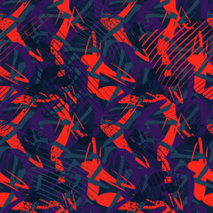 Seamless abstract urban pattern with unique ornaments