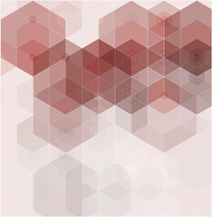 Abstract pink gradient color geometric hexagon pattern background and texture with copy space. You can use for ad, poster, template, business presentation.
