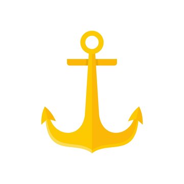 Cruise anchor icon flat isolated vector