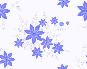 Fototapeta na wymiar Seamless floral pattern in a purple range. Vector illustration for fabric design, wallpaper, postcards