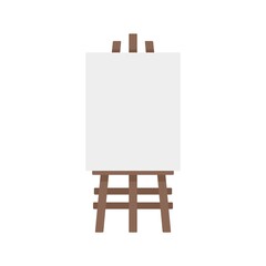 Wood easel icon flat isolated vector