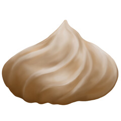 painted airy chocolate meringue on white