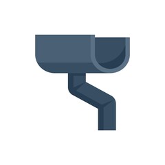 Construction gutter icon flat isolated vector