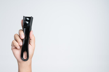 Hand holding stainless steel handle as a spare part