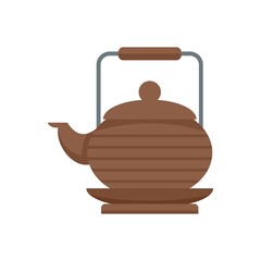 Obraz premium Tea ceremony teapot icon flat isolated vector
