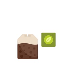 Tea bag icon flat isolated vector