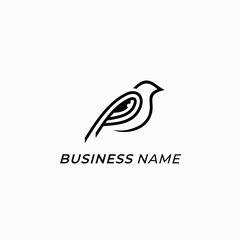 Fototapeta premium logo bird line and eye