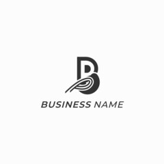 Obraz premium design logo bird and letter b