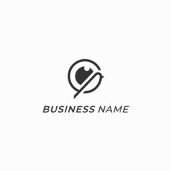 design logo creative eye ball and bird line