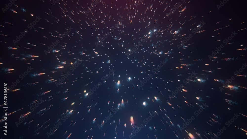 Poster abstract starburst particles background loop/ 4k animation of an abstract wallpaper background with 
