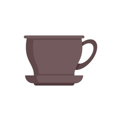 Ceramic tea cup icon flat isolated vector