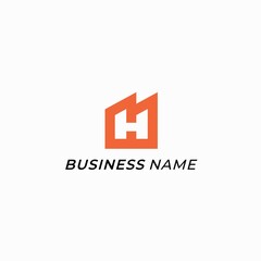 Fototapeta premium home logo combine letter H