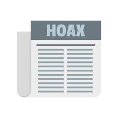 Hoax newspaper icon flat isolated vector