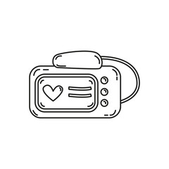 Black and white medical doodle element_11