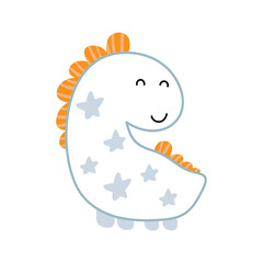 Dinosaur baby vector cute print. Sweet dino. Cool illustration for nursery t-shirt, kids apparel boy, invitation, simple scandinavian child design