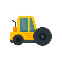 City road roller icon flat isolated vector