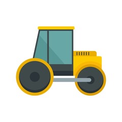 Paving road roller icon flat isolated vector