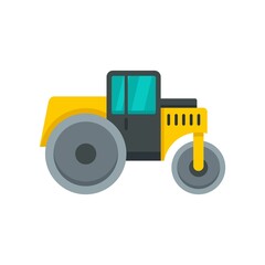 Surface road roller icon flat isolated vector