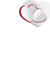 Valentine's day concept background, paper hearts. Vector. Cute love sale banner or greeting card