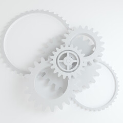3d rendering industy metallic gear