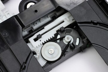 disassembled dvd rom mechanics