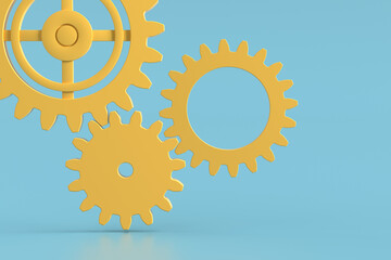 3d rendering industy metallic gear