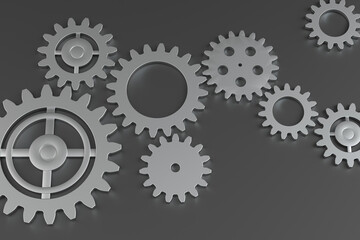 3d rendering industy metallic gear