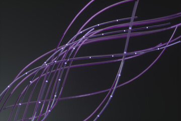 3d rendering glow particle line