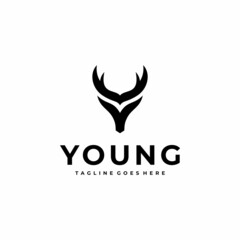 Initial Letter Y Deer Symbol Logo Design