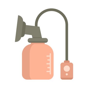Automatic breast pump icon flat isolated vector