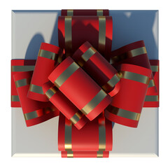 Gift 2-Top view-white background 3D Rendering Ilustracion 3D