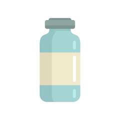 Chicken pox medical bottle icon flat isolated vector