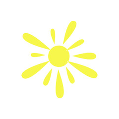 sun with yellow rays