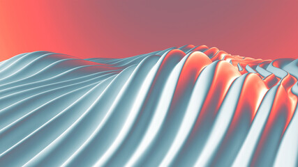 Abstract background with curved wave lines. 3d render illustration
