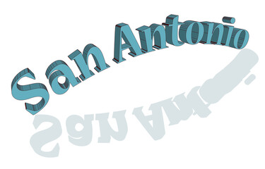 Fototapeta premium San Antonio Text With Shadow