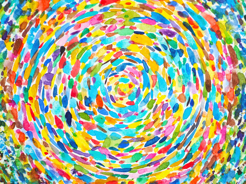 abstract colorful spiral artwork spiritual imagine vibrant color background watercolor painting illustration design hand drawing on paper holistic healing art therapy