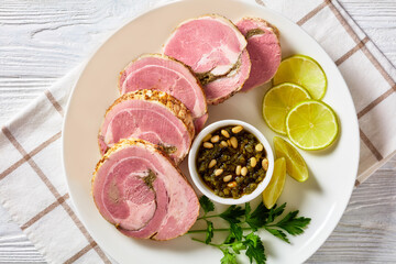 Italian Garlic and Herb Stuffed Pork Tenderloin