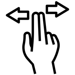 2X HORIZONTAL SCROLL line icon
