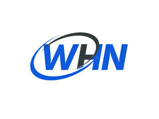 WHN letter creative modern elegant swoosh logo design