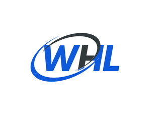 WHL letter creative modern elegant swoosh logo design