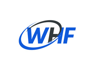 WHF letter creative modern elegant swoosh logo design