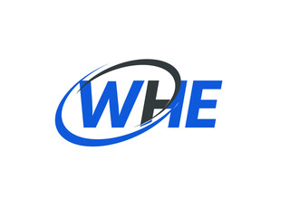 WHE letter creative modern elegant swoosh logo design