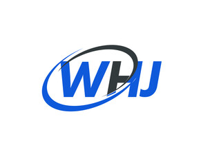 WHJ letter creative modern elegant swoosh logo design