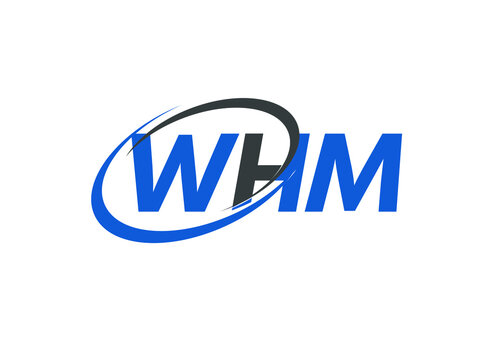 WHM letter creative modern elegant swoosh logo design