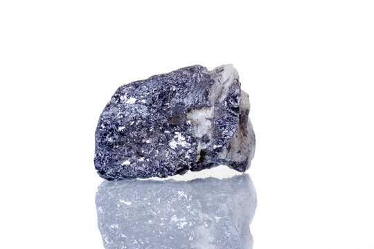 macro mineral stone Galena on a white background